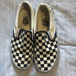 Vans check board slip ons